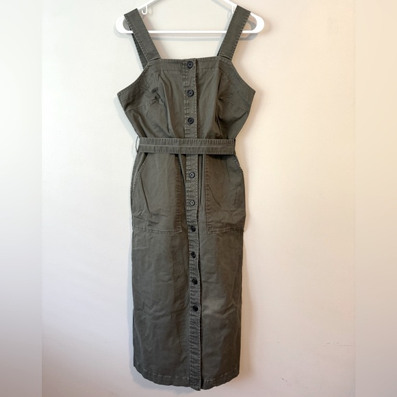 Universal Thread Green Overall Button Down Dress With Pockets Size S - Picture 2 of 4